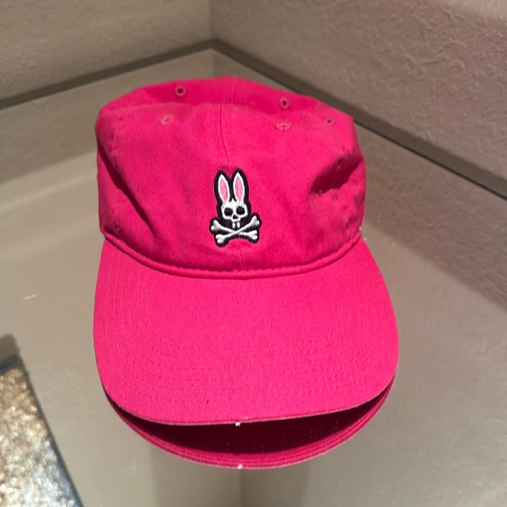 Psycho bunny, pink hat, adjustable